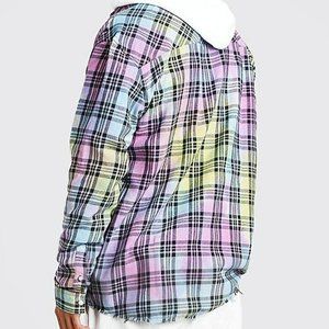 Oversized Tie Dye Flannel Shirt